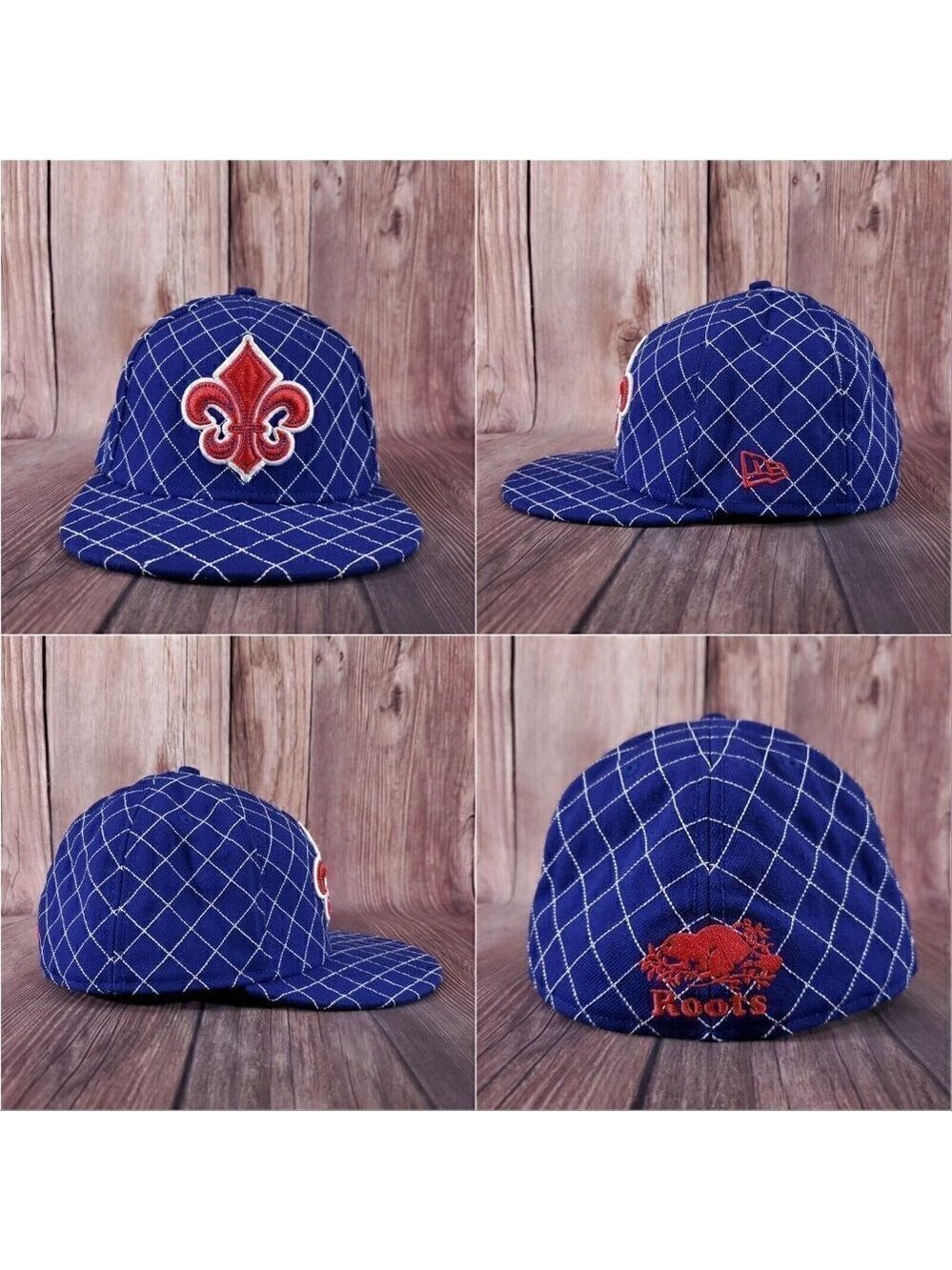 Rare Roots Canada x New Era 59FIFTY depuis 73 Blue Stitched Embroidery Hat 7 1/4